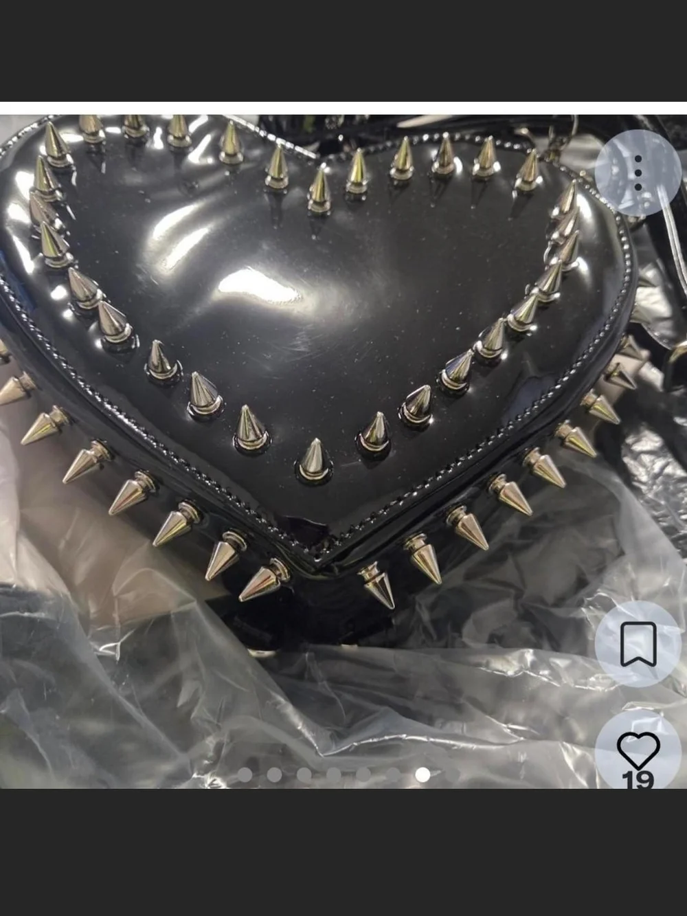 Spiked Black Heart Studded Backpack Bag - Women